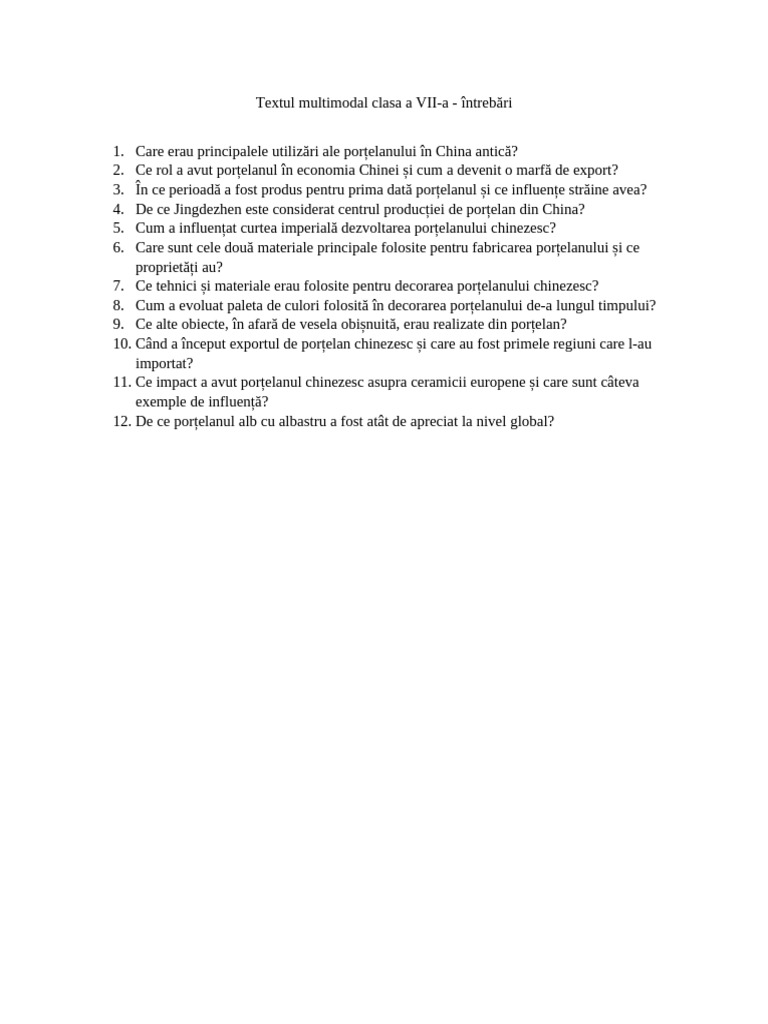Textul Multimodal Clasa A VII | PDF