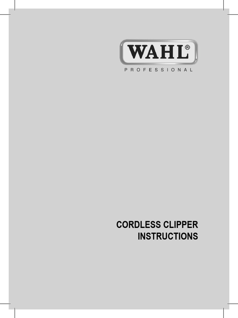 Wahl Cordless Clipper Instructions | PDF | Waste Management ...