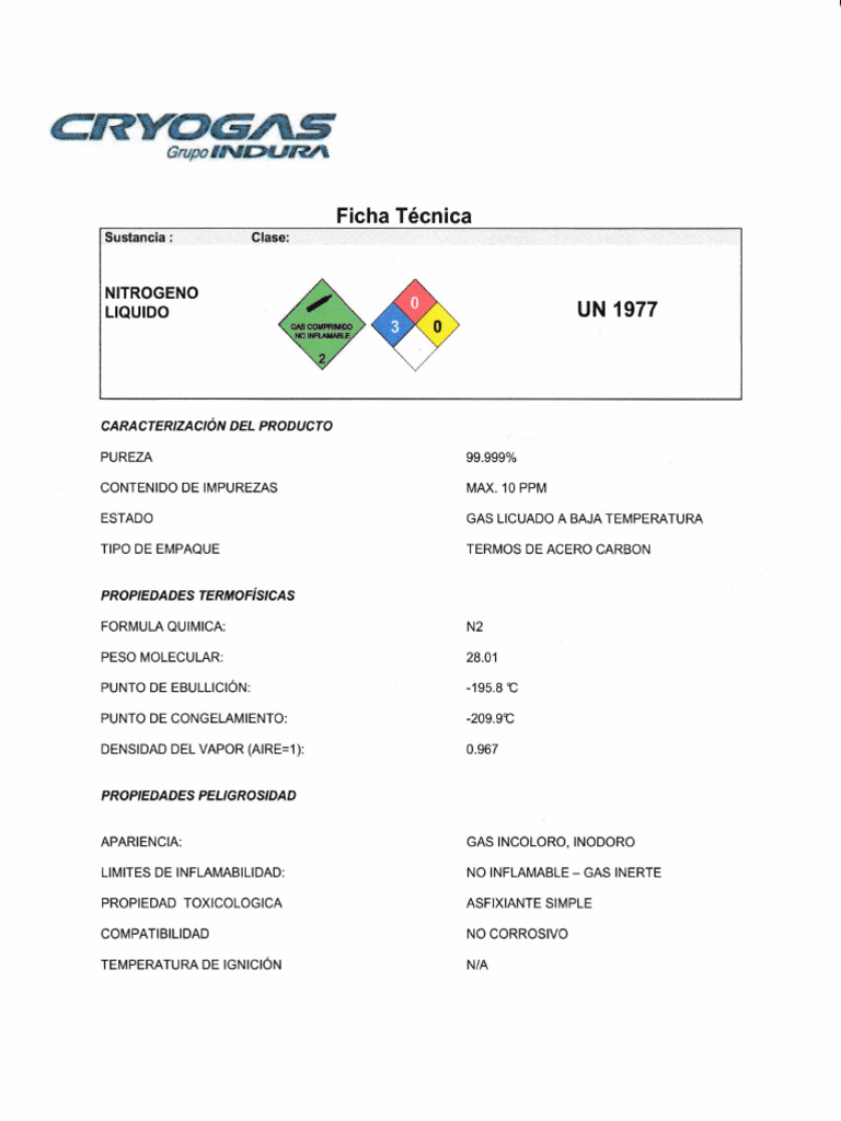 Ficha Tecnica Nitrogeno Img - 20170316 - 0003 | PDF