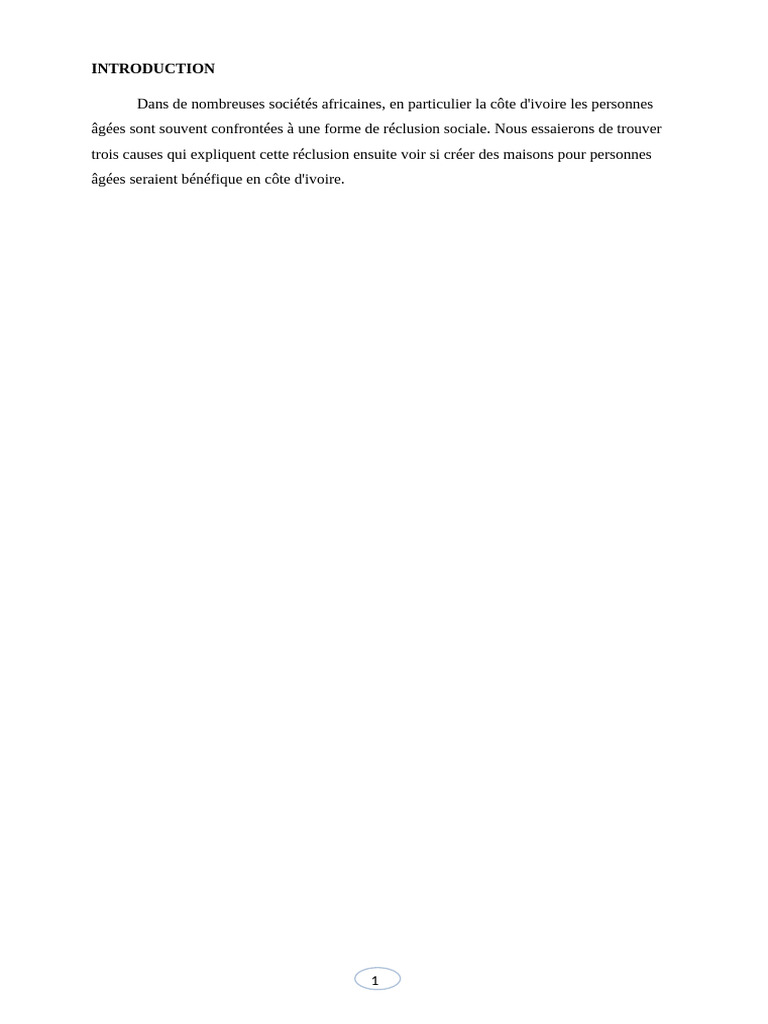 Réclusion des personnes âgées en Côte d'Ivoire | PDF | Vieillesse ...