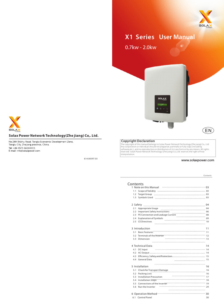 X1 Series Inverter User Manual | PDF | Power Inverter | Capacitor