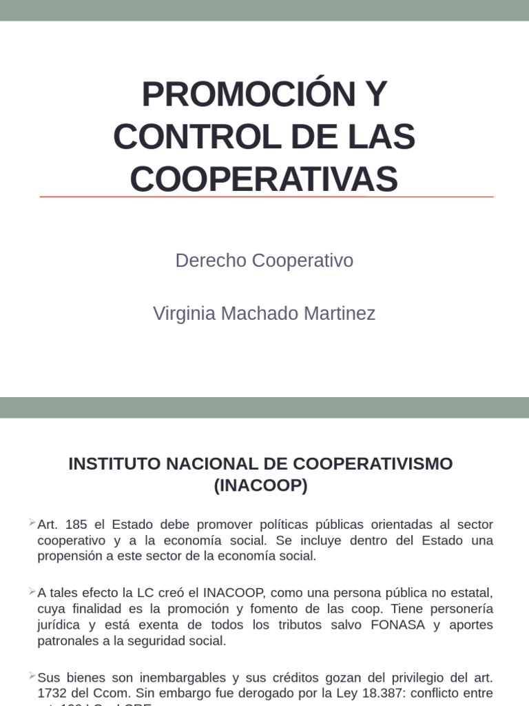 Promoción y Control de Cooperativas en Uruguay | PDF | Cooperativa ...