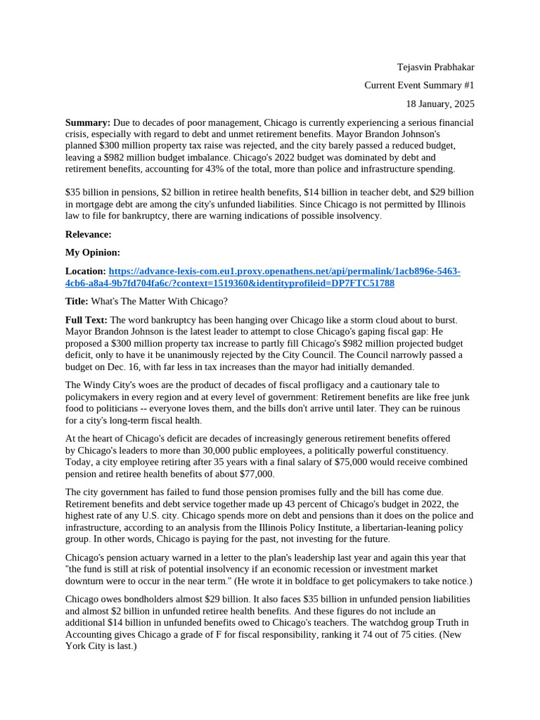 Current Events 2 | PDF | Pension | Economies