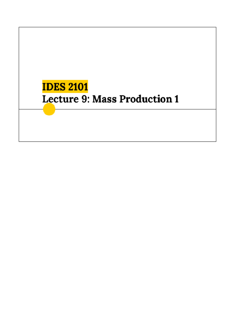 Lecture 9 CMass Production 1 v2 | PDF | Casting | Engineering Tolerance