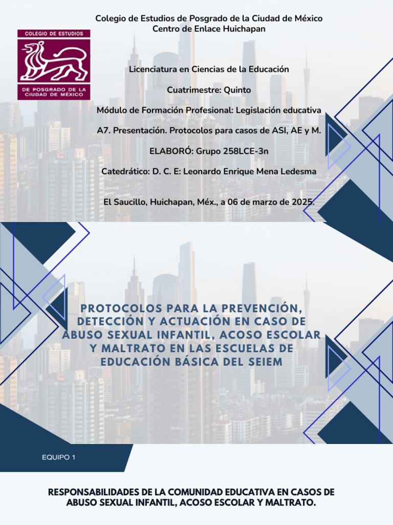 Protocolos de Prevención Escolar | PDF | Abuso infantil | Abuso sexual