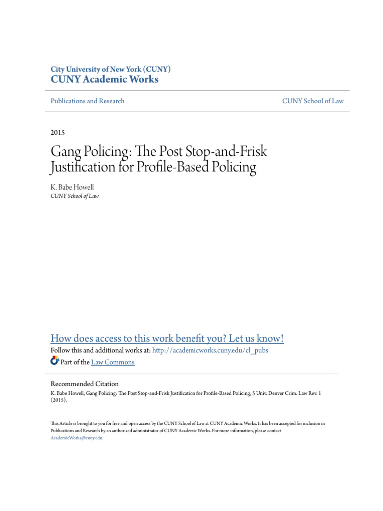7.1 Gang Policing The New Stop Frisk | PDF | Criminal Procedure ...