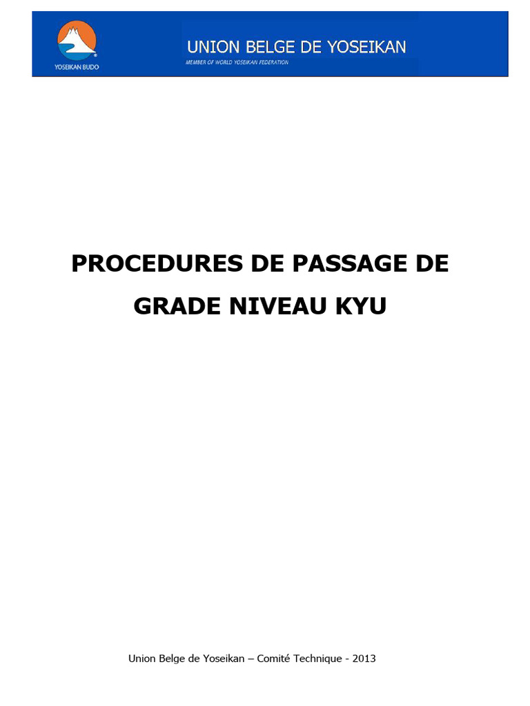 Passages de Grade en Yoseikan Budo | PDF | Kata | Arts martiaux japonais