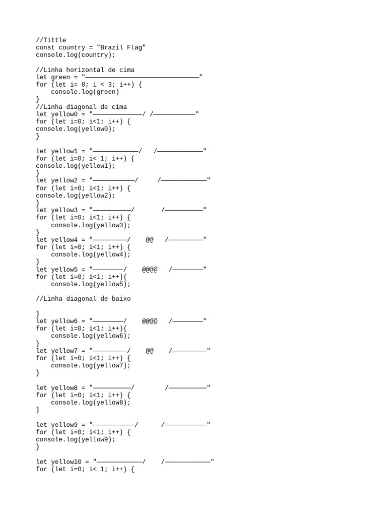 JavaScript Brazil Flag Code | PDF