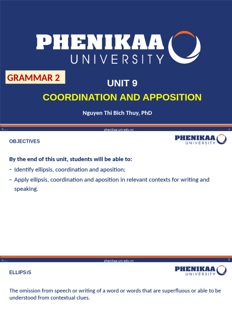808 GRAMMAR 2 Unit 9 Coordination and Apposition SV | PDF | Clause ...