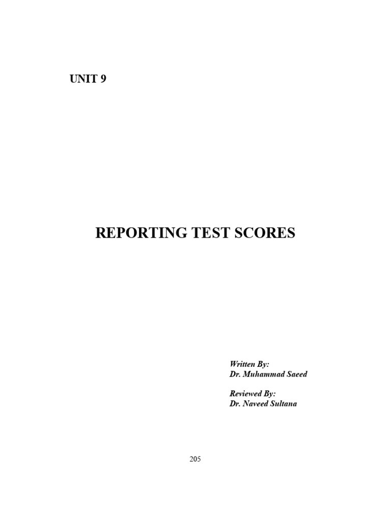 ch9 Reporting Test Scorinng | PDF | Educational Assessment | Standard Score