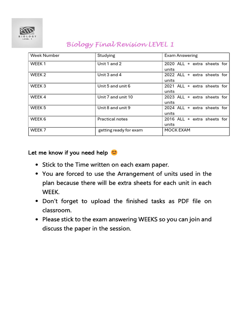 Level 1 Studyplan FINAL | PDF