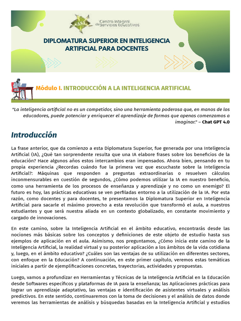 Diplomatura en IA para Educadores | PDF | Inteligencia artificial ...