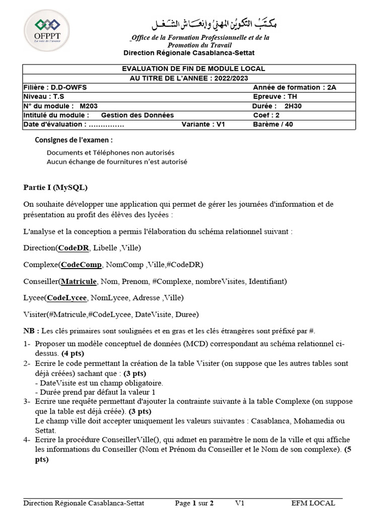 Évaluation Module Gestion des Données | PDF | MongoDB | Informatique