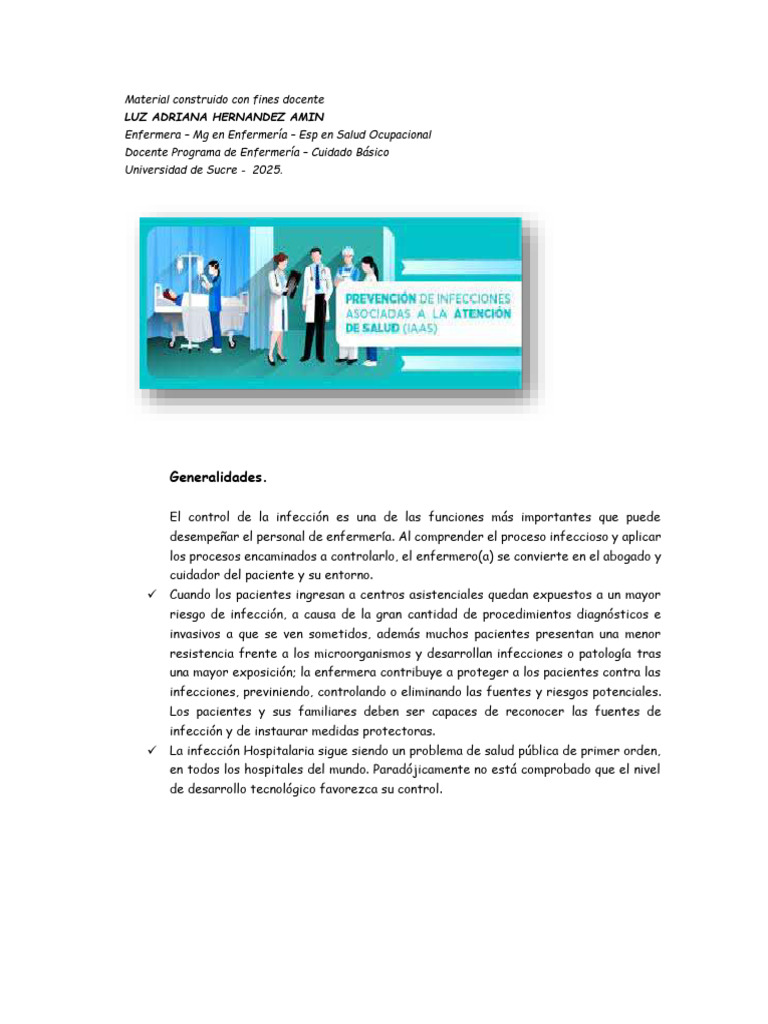 Control de Infecciones en Salud | PDF | Infección adquirida en el ...