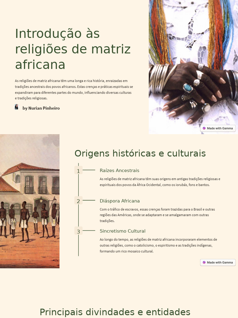 Religiões de Matriz Africana: História e Práticas | PDF
