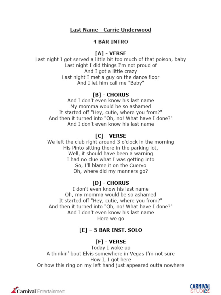 Last Name | PDF | Song Structure | Musical Compositions