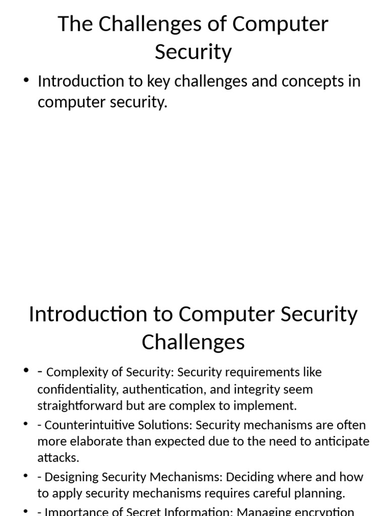Key Challenges in Computer Security | PDF | Security | Computer Security