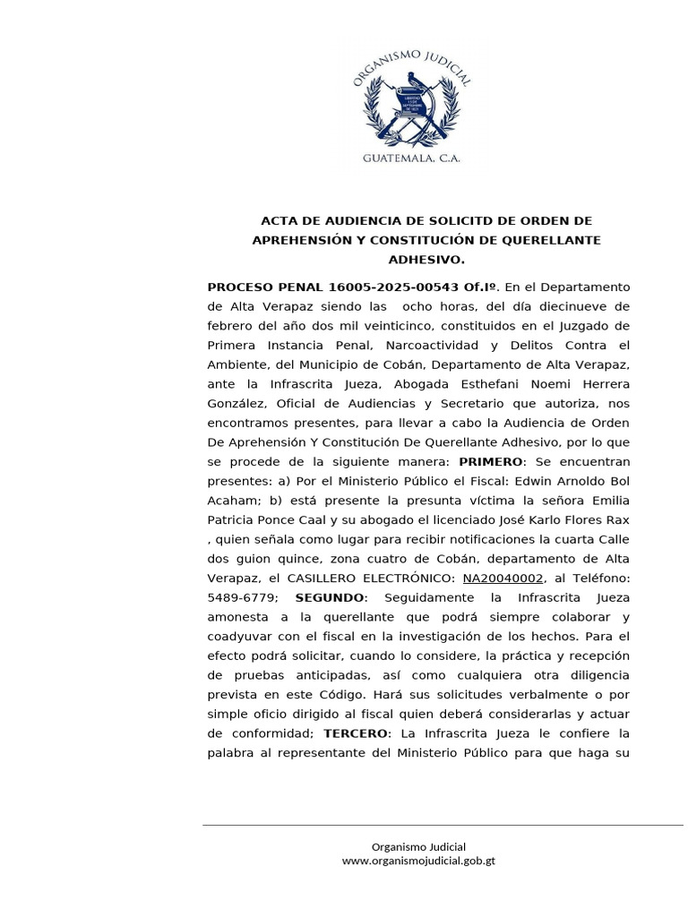 Orden de Aprehensión en Proceso Penal | PDF | Fiscal | Ley Pública