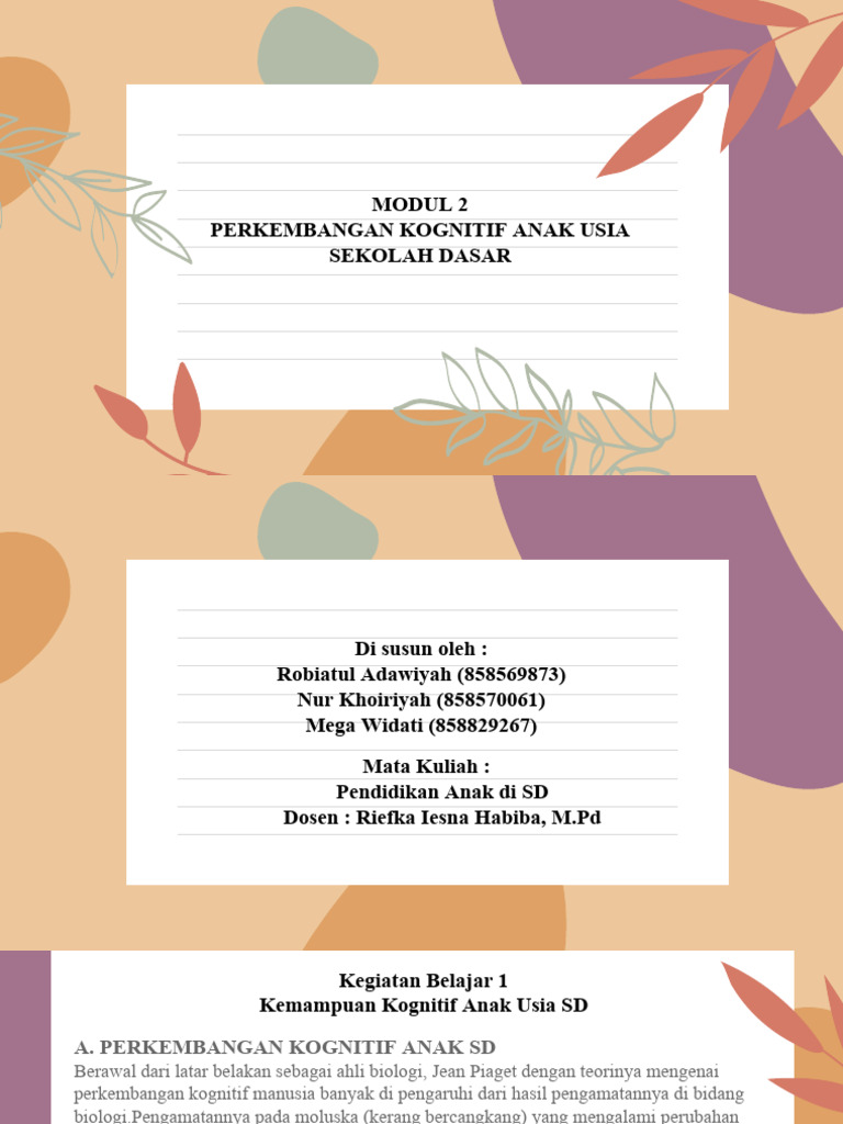 Modul 2 Pendidikan Anak Di SD | PDF
