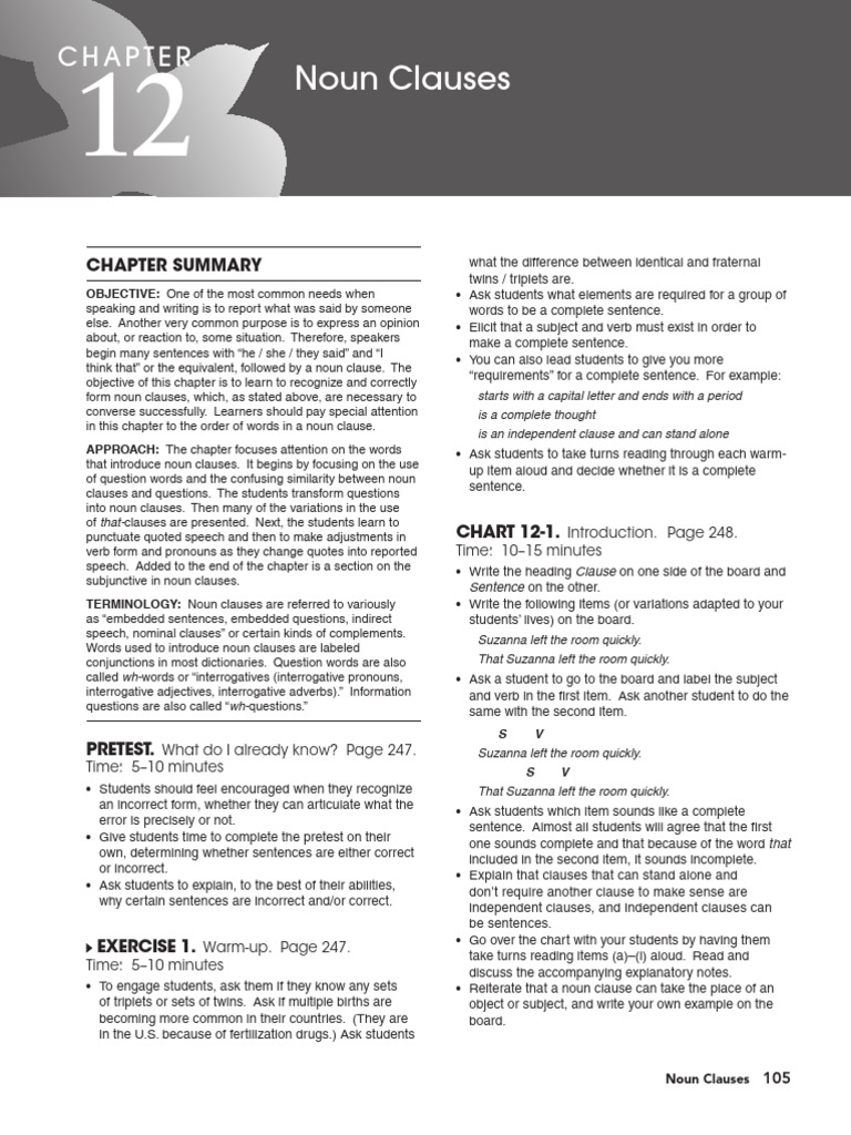 Understanding Noun Clauses in English | PDF | Clause | Question