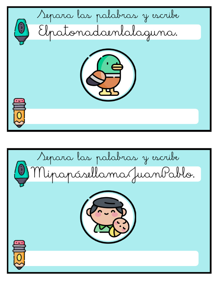 Separa Las Palabras y Escribe | PDF