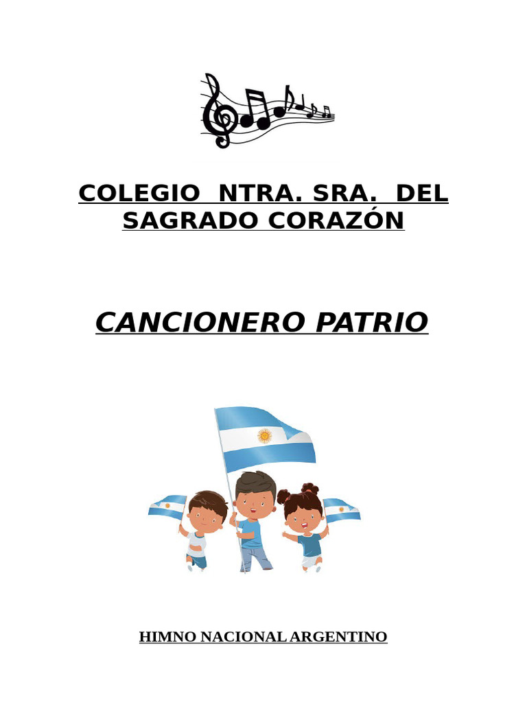 Cancionero Patrio Argentino Escolar | PDF | Argentina