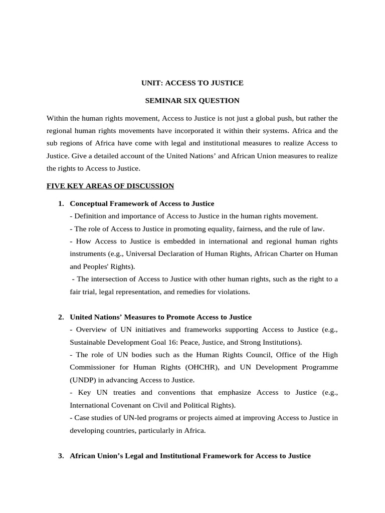 KEY AREAS OF DISCUSSION | PDF | Human Rights | United Nations