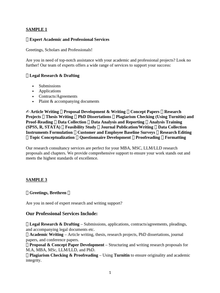 Expert Academic & Professional Services | PDF | Thesis | Turnitin