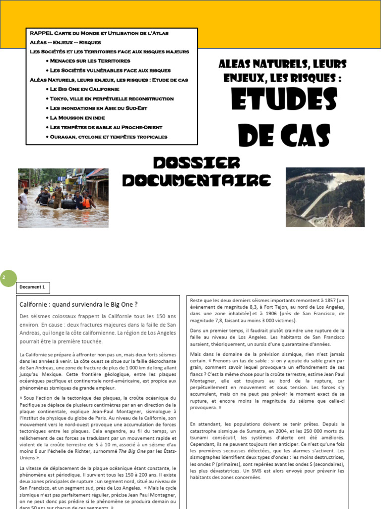Aléas naturels : étude des risques majeurs | PDF | Tremblements de ...