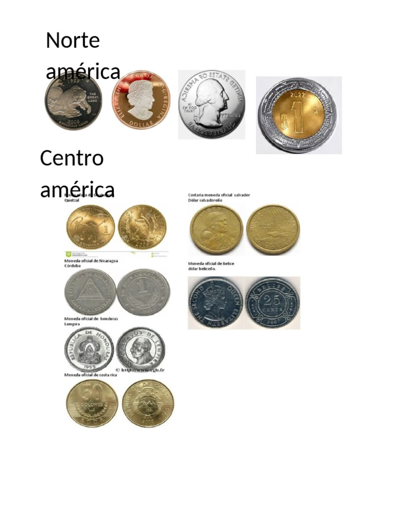 Monedas de Centro America Sur y Norte | PDF