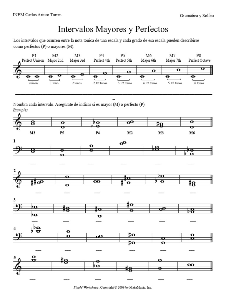 3000 Perfect and Major Intervals | PDF | Pitch (Música) | Teoría musical