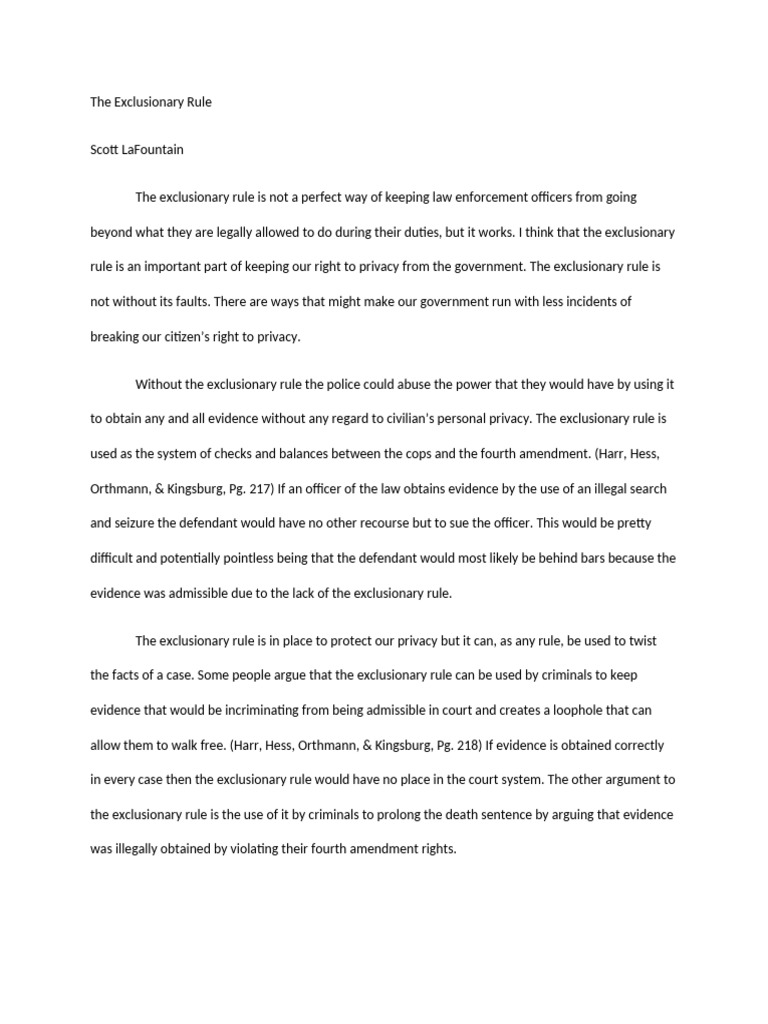 Understanding the Exclusionary Rule | PDF | Exclusionary Rule | Fourth ...
