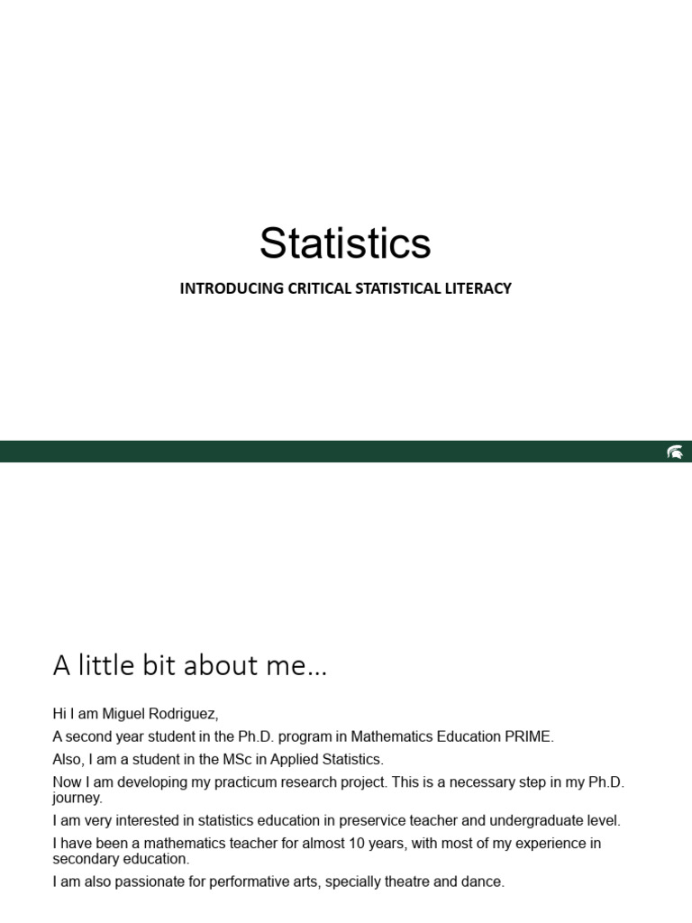 Statistics intelligence overview