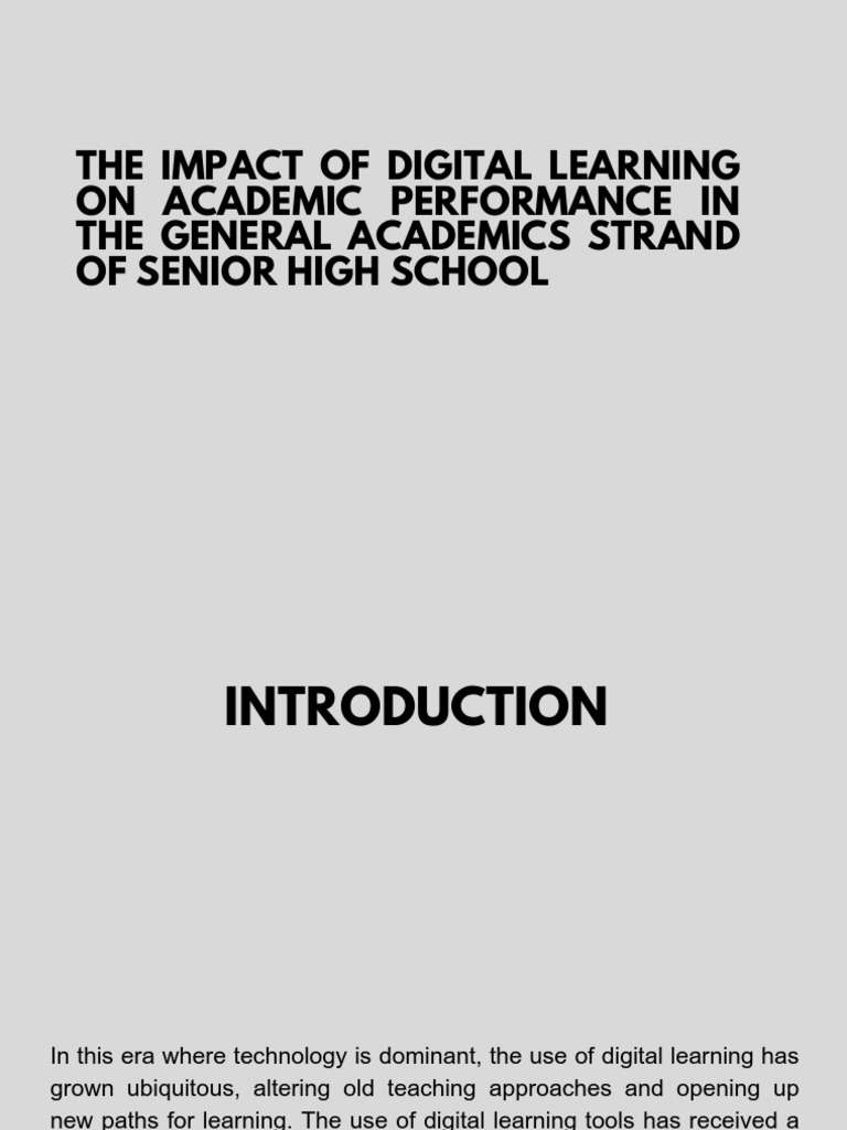 Digital Learning's Impact on GAS Students | PDF | Educational ...