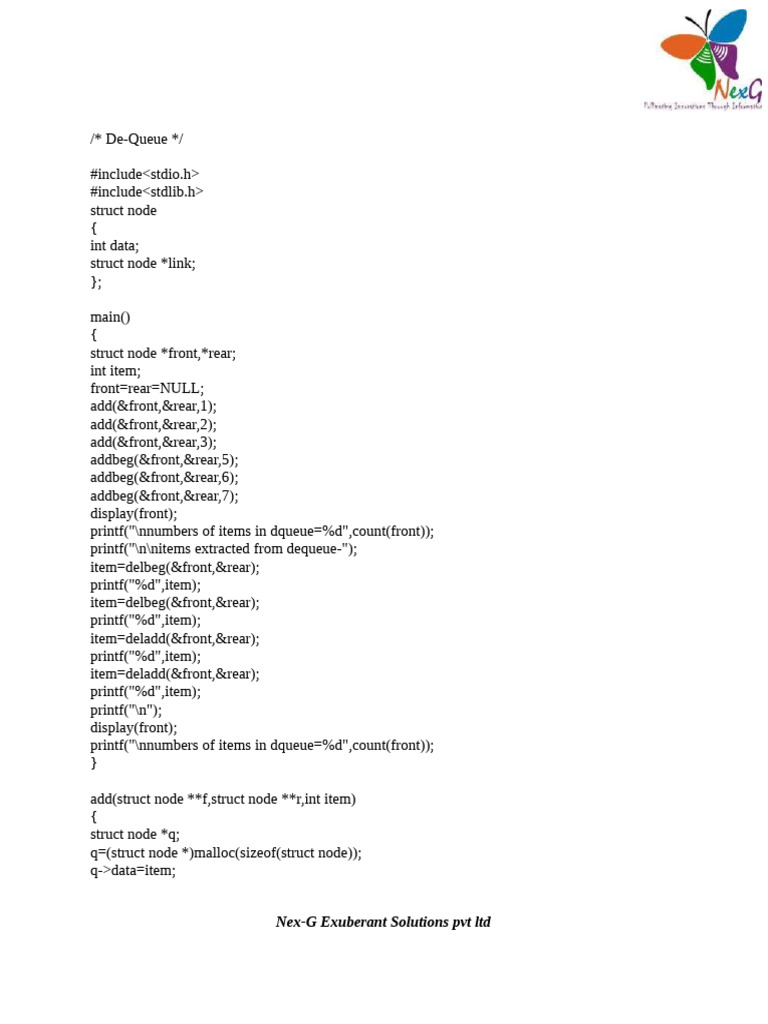 Dequeue Operations in C Programming | PDF