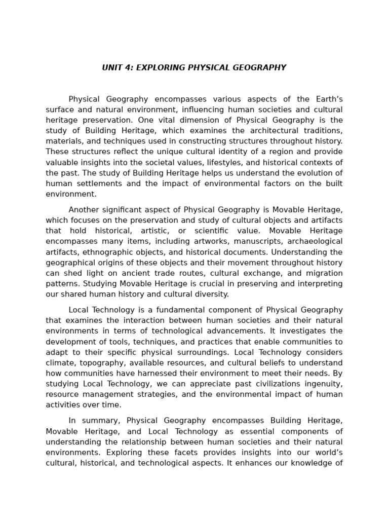 Exploring Physical Geography Heritage | PDF | Geography | Cultural Heritage