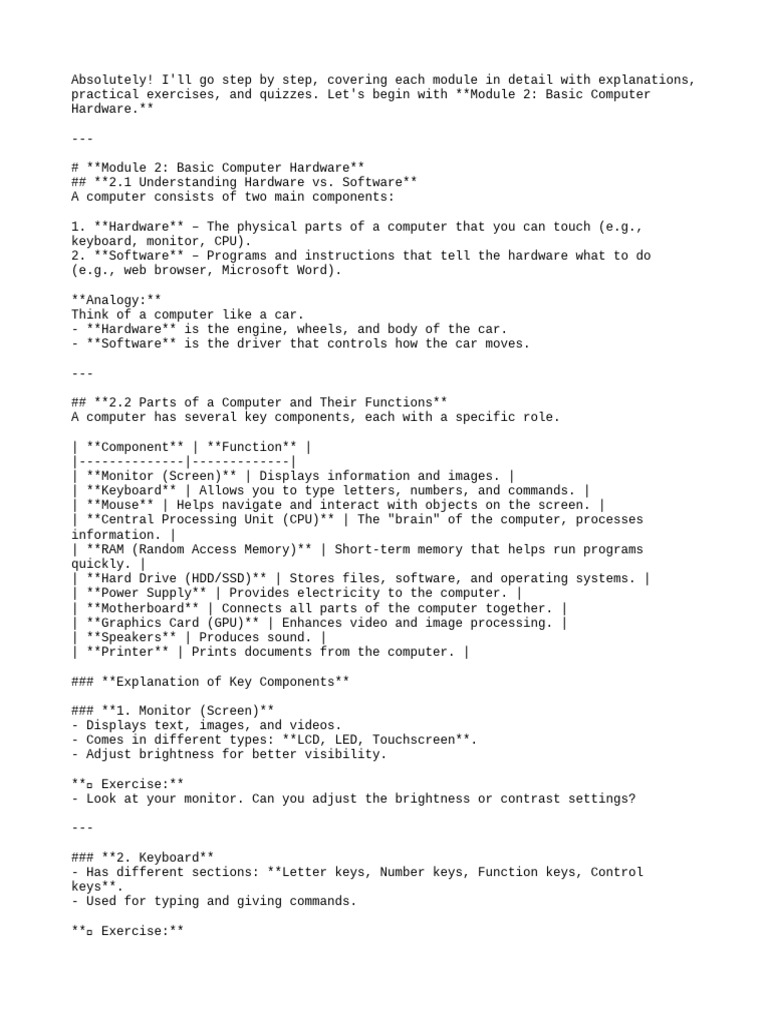 Basic Computer Hardware Explained | PDF | Malware | Antivirus Software