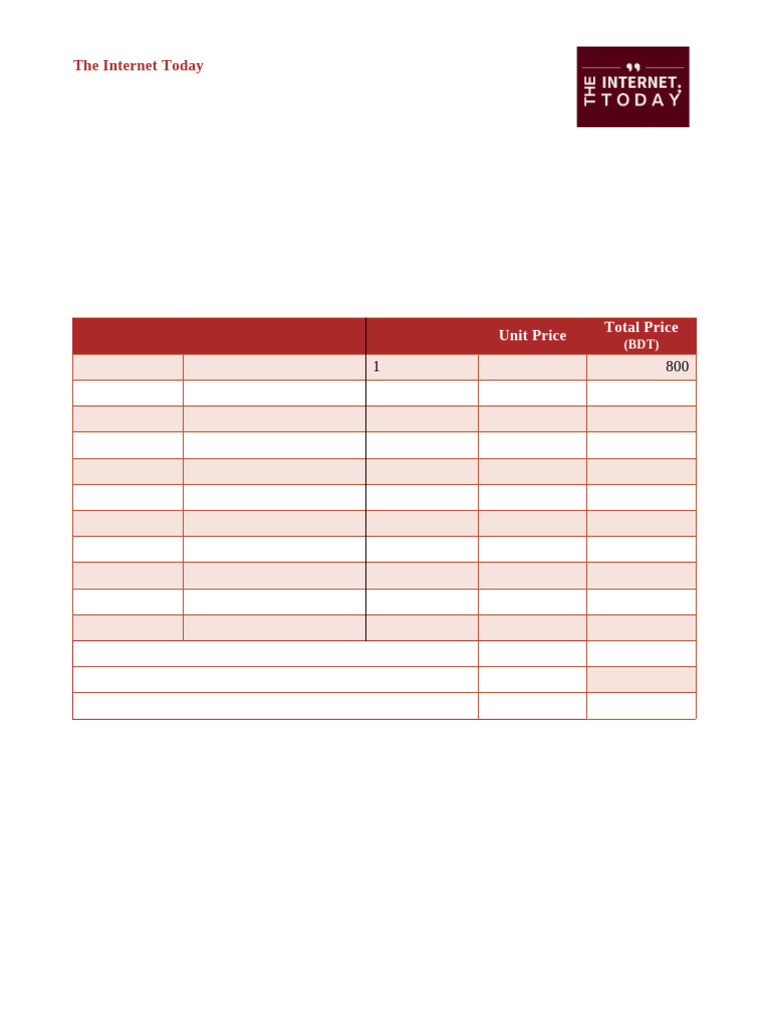 The Internet Today INVOICE | PDF