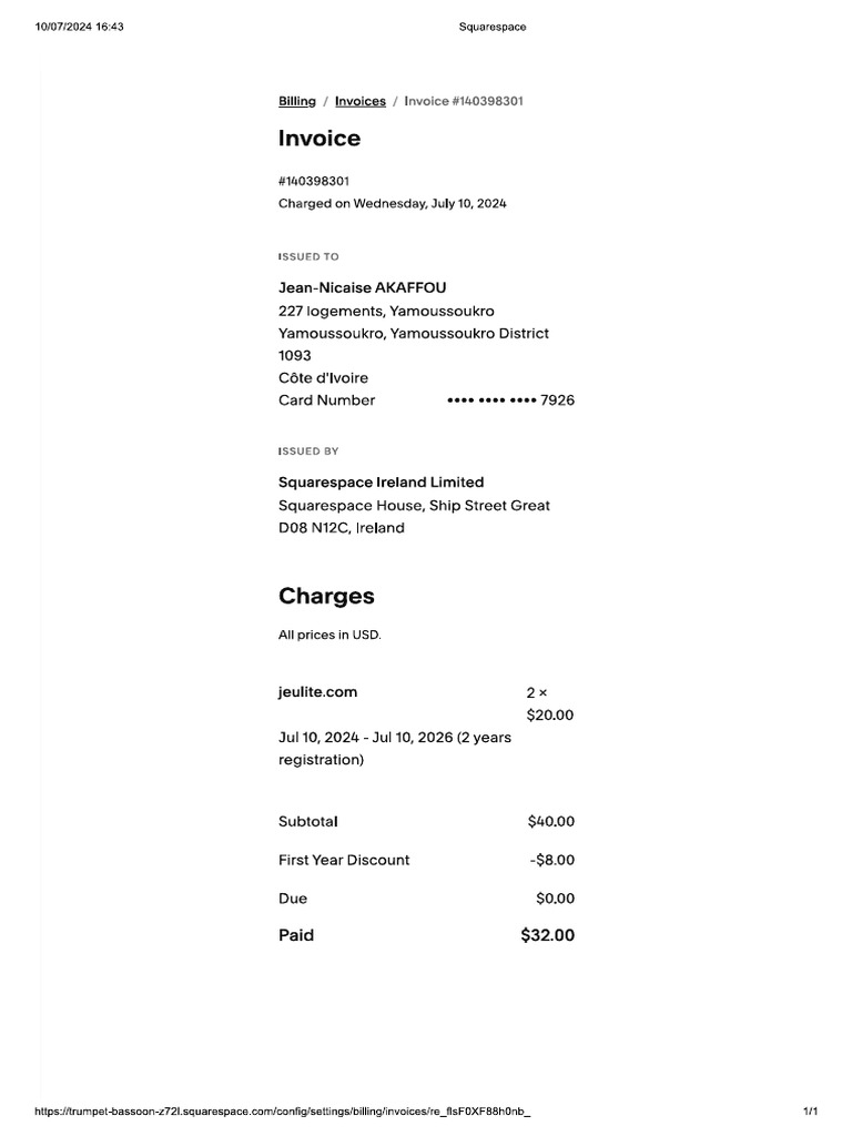 Bill Domainname | PDF