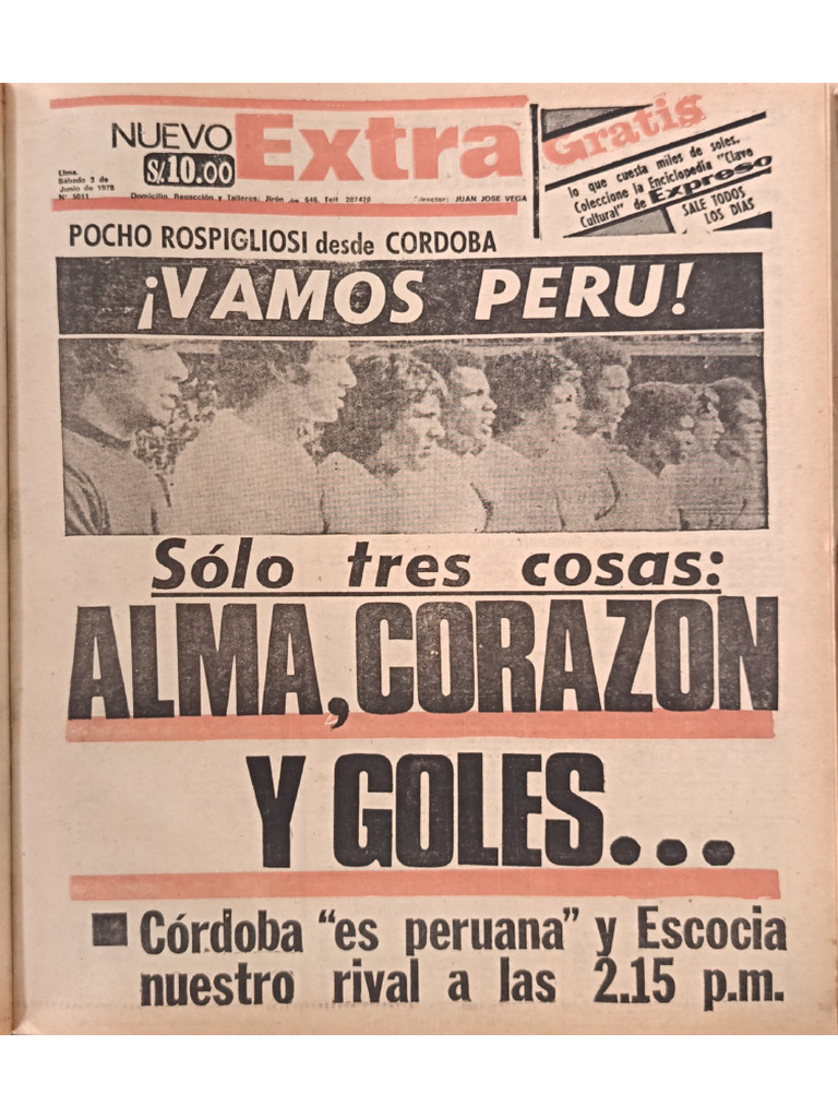 Diario Extra de La Tarde Junio 1978. Mundial Argentina 78 | PDF