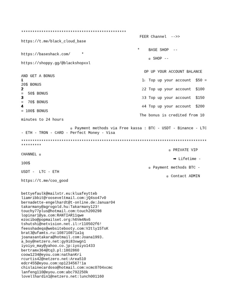 X6700 Good Email COmbo Valid | PDF | Currency | Service