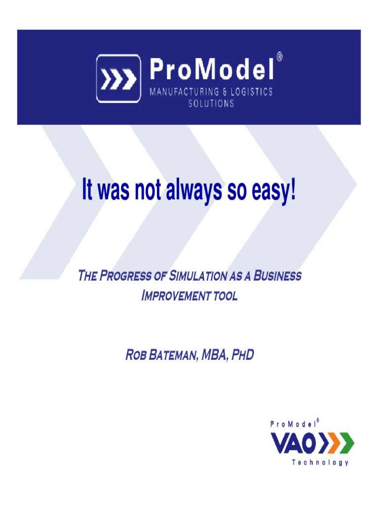 Presentacion Simulacion Con ProModel | PDF | Simulation | Performance ...