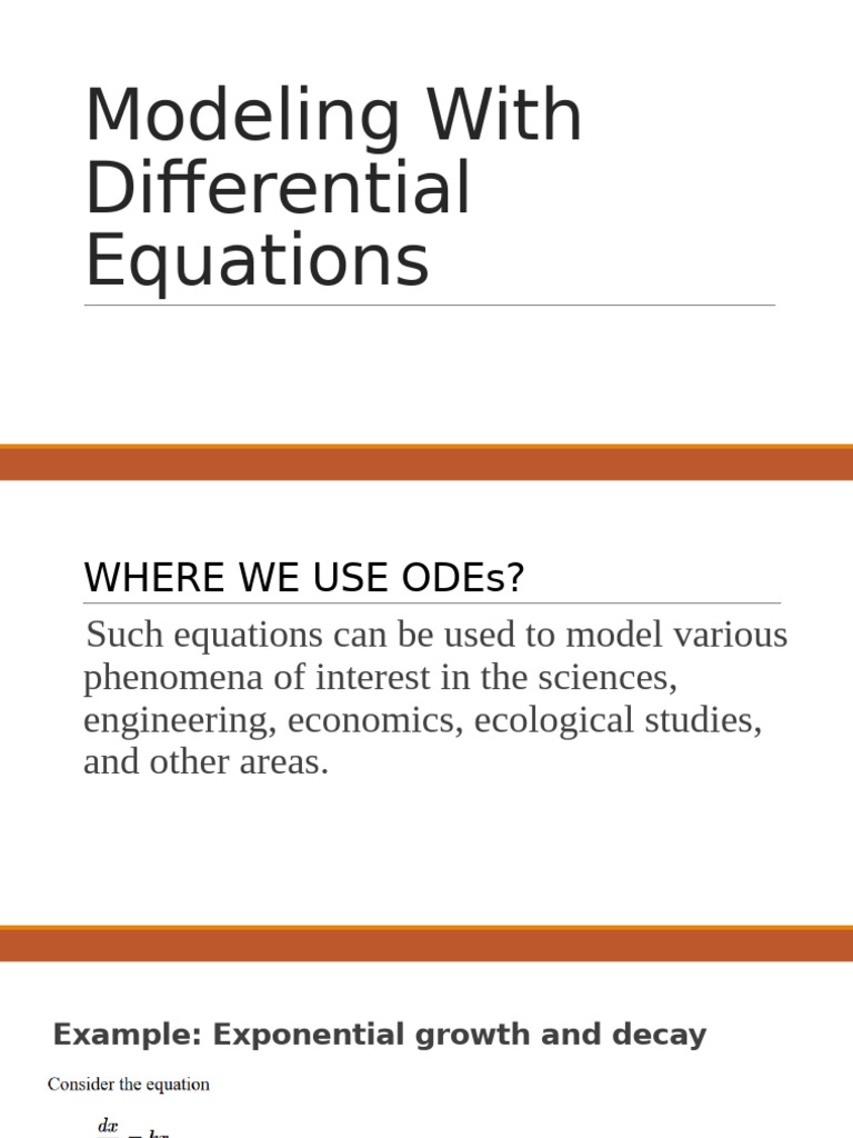 Modelling With First Order Differential Equations (1) | PDF