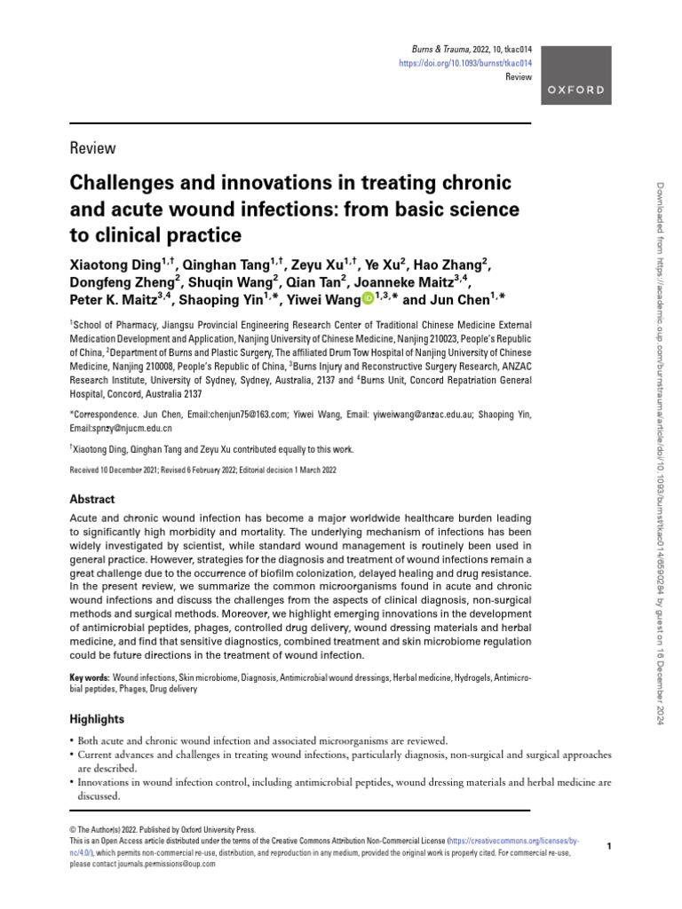 Innovations in Wound Infection Treatment | PDF | Bacteriophage | Wound