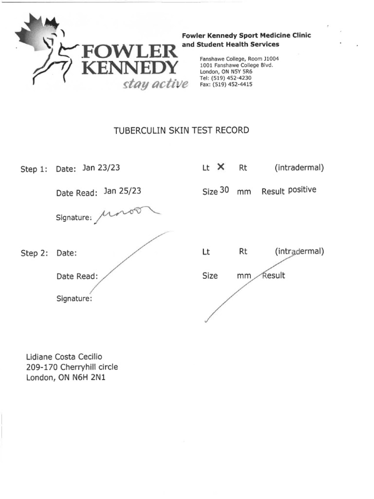 Lidiane TB Tuberculosis Test | PDF