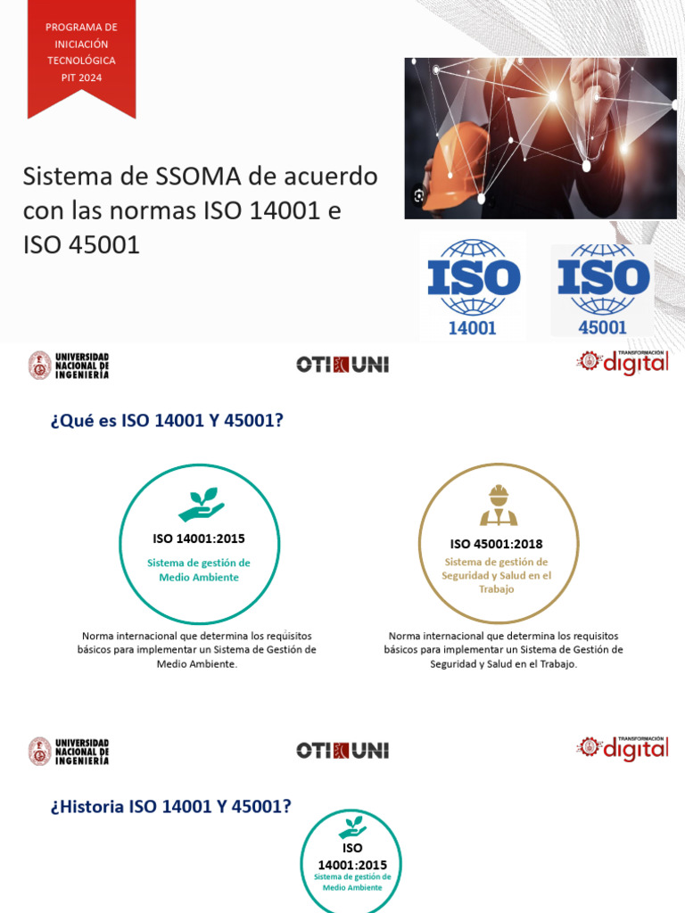 Sistema SSOMA según ISO 14001 y 45001 | PDF