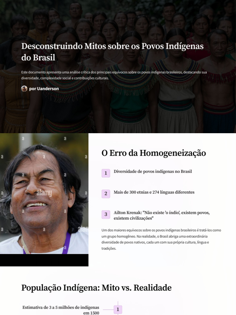 Mitos e Realidades dos Povos Indígenas | PDF | Povos indígenas | Brasil