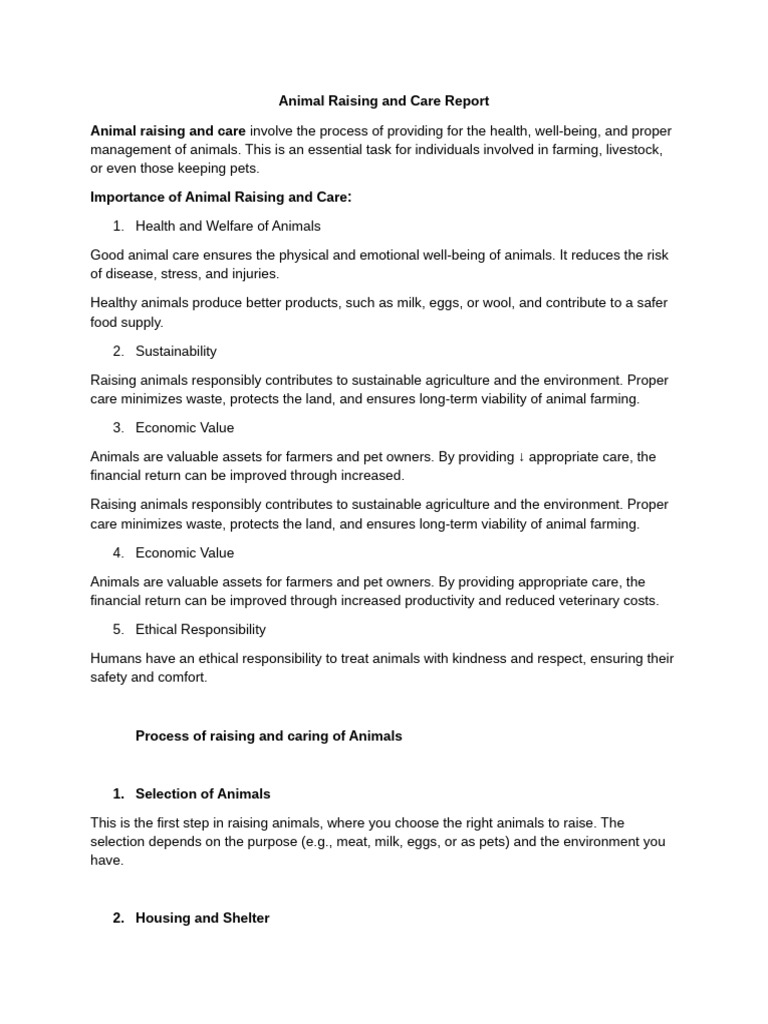 Animal Raising and Care | PDF | Agriculture | Animal Welfare