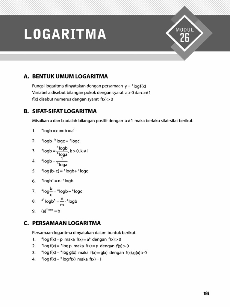 Modul 26 - Logaritma | PDF