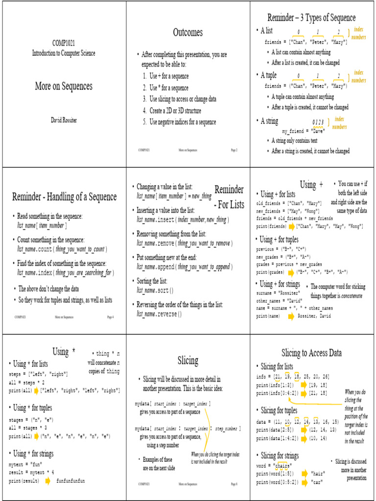 More On Sequences f2024 Revised 9spp | PDF | Sequence | String ...